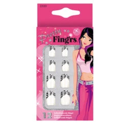 Fing'rs Unghie Artificiali Autoadesive Pretty Girl Con Decorazioni Misura Più Piccola A Datta Alle Più Giovani 24 Unghie