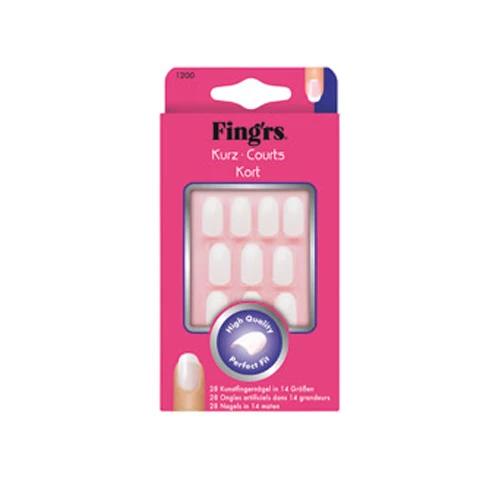 Fing'rs Unghie Artificiali Corte Non Decorate 28 Tips In 14 Misure-1 Colla Per Unghie-1 Salvietta-1 Lima-1 Bastoncino Manicure-Istruzioni 3 Fing'rs Unghie Artificiali Corte Non Decorate 28 Tips In 14 Misure-1 Colla Per Unghie-1 Salvietta-1 Lima-1 Bastoncino Manicure-Istruzioni