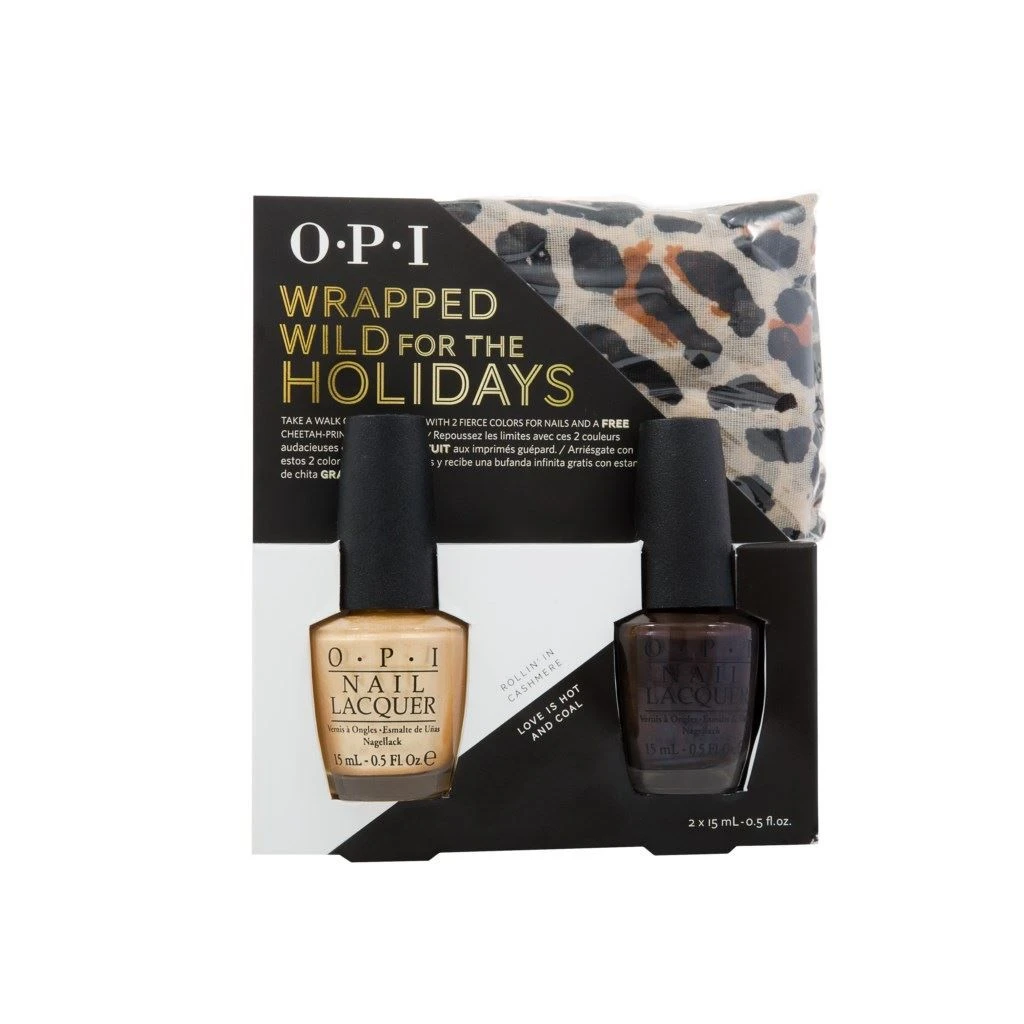 OPI Wrapped Wild For The Holidays Confezione Regalo 15 Ml Smalto Rollin' In Cashmere + 15 Ml Smalto Love Is Hot And Coal + Sciarpetta Ghepardata 3 OPI Wrapped Wild For The Holidays Confezione Regalo 15 Ml Smalto Rollin' In Cashmere + 15 Ml Smalto Love Is Hot And Coal + Sciarpetta Ghepardata