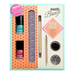 Sunkissed Beautiful Bronze Mani Magic Confezione Regalo 2 X 8 Ml Smalti + 5 G Nail Gems + Lima Unghie + Cuticle Stick + Dotting Tool