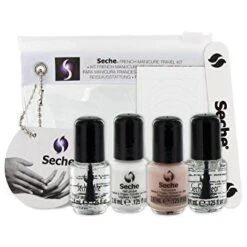 Seche Vite Seche French Manicure Kit Viaggio Confezione Regalo 2 X 3.8 Ml Smalto Per Unghie + 3.8 Ml Top Coat + 3.8 Ml Base Coat + Lima Unghie + Guida Per I Bordi