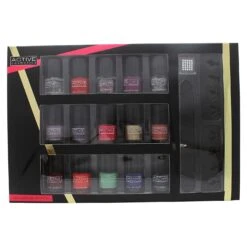 Active Cosmetics Glamour Nail Bar Selection 15 X 5ml Smalti + 2 X Separatori Dita Piedi + Lima + 25 X Gemme Per Unghie