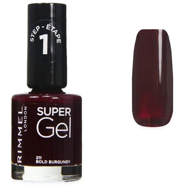 Rimmel Smalto Super Gel 211 Bold Burgundy 3 Rimmel Smalto Super Gel 211 Bold Burgundy