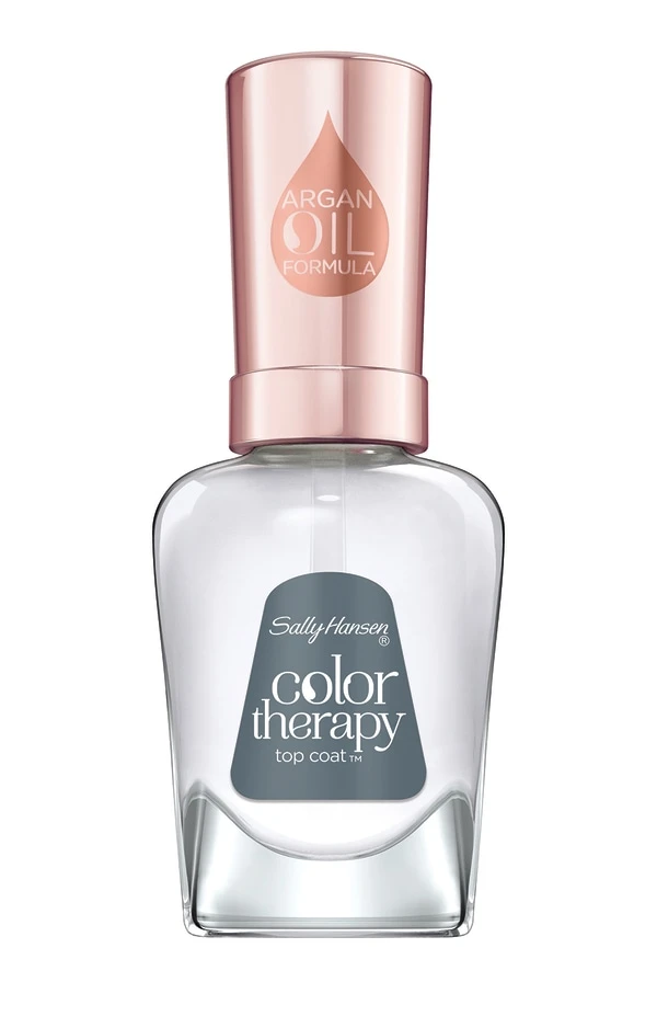 SALLY HANSEN COLOR THERAPY TOP COAT SMALTO ULTRA BRILLANTE ARRICCHITO CON OLIO DI ARGAN. 3 SALLY HANSEN COLOR THERAPY TOP COAT SMALTO ULTRA BRILLANTE ARRICCHITO CON OLIO DI ARGAN.