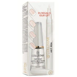 Collistar Top Coat Effetto Gel & Volume + Art Pen Decorazione Unghie Bianco